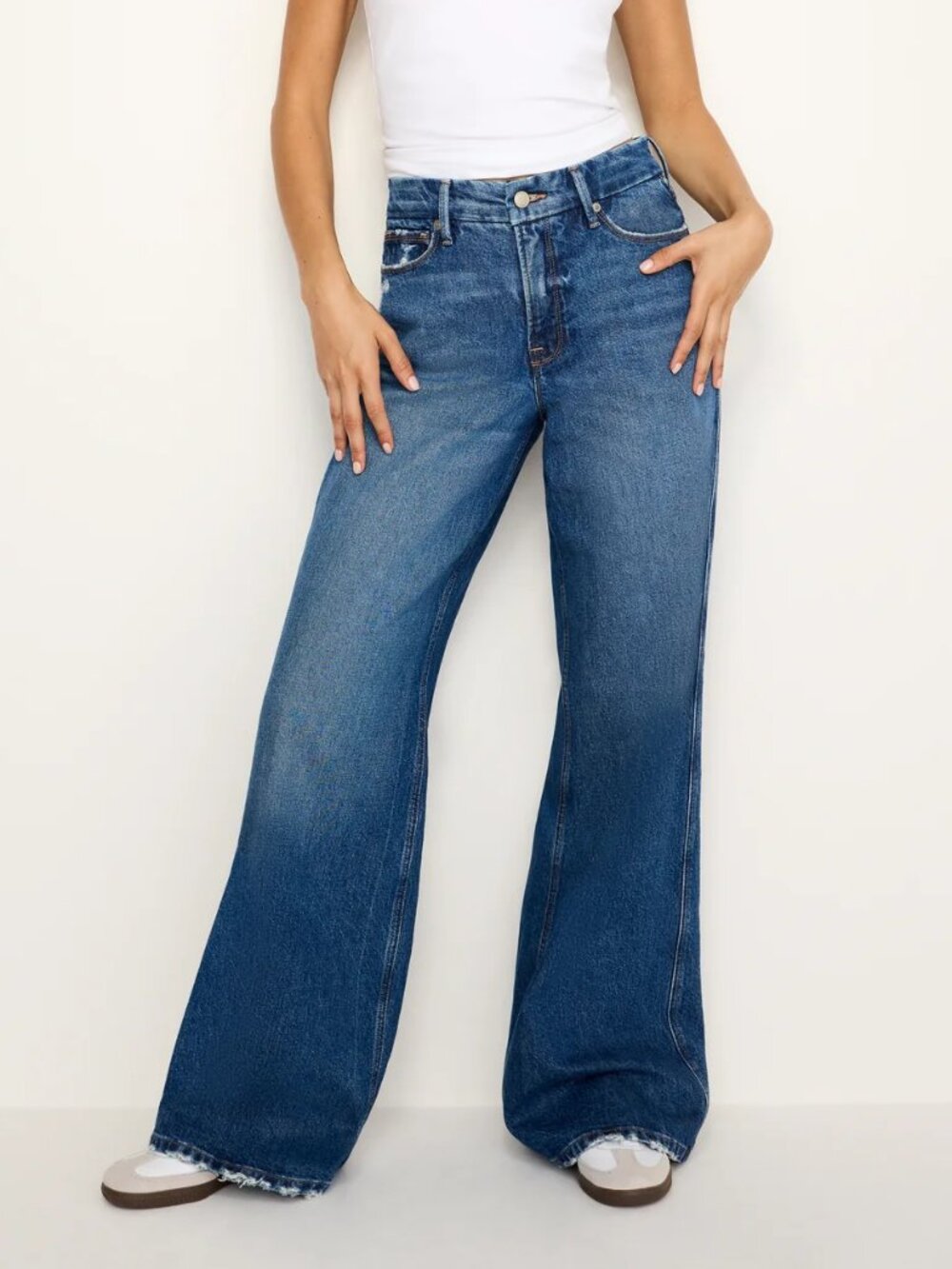GOOD AMERICAN GOOD SKATE HIGH-RISE WIDE LEG JEANS BAGGY LOOSE RELAXED FIT sz 18